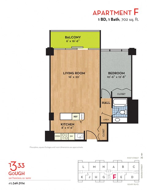 F one bedroom one bathroom